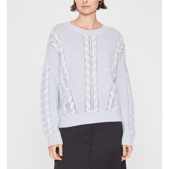 Club Monaco Woven Detail Sweater in Grey Dawn - Picture 1 of 10